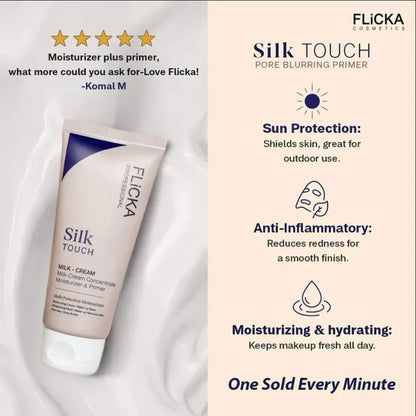 Flicka Silk Touch - 3 in 1 Moisturizer, Primer & Sunscreen for Face