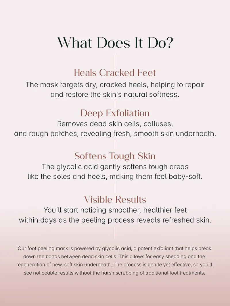 Exfoliating Foot Peel & Whitening Mask (One pair)